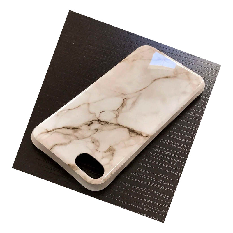 Iphone 7 8 Iphone Se 2Nd Gen Hard Tpu Rubber Case Cover Cream Marble Pattern