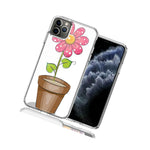 For Apple Iphone 12 Mini Pink Daisy Design Double Layer Phone Case Cover