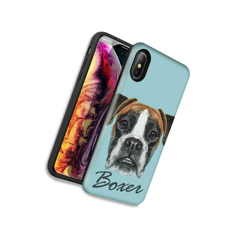 Boxer Dog Double Layer Hybrid Case Cover For Apple Iphone Xs Max