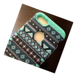 For Iphone 7 8 Hybrid Rugged High Impact Armor Case Cover Blue Aztec Tribal