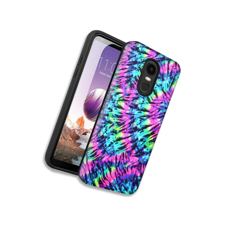 Hippie Tie Dye Double Layer Hybrid Case Cover For Lg Stylo 4