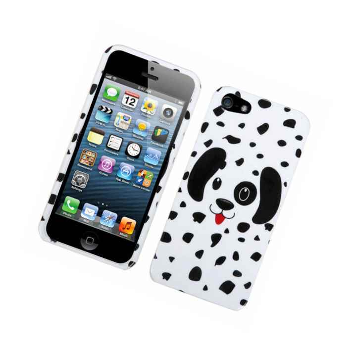Iphone Se 5S Hard Snap On Protector Case Cover Black White Puppy Dog Dalmatian