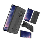 For Samsung Galaxy S9 Hard Holster Kickstand Case Cover With Belt Clip Black