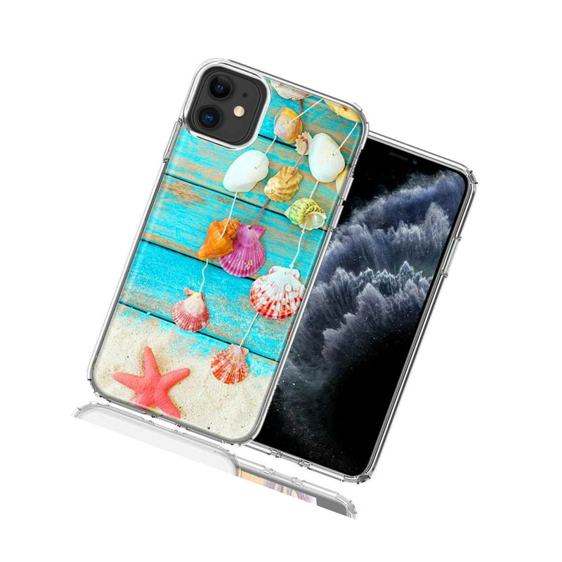 For Apple Iphone 12 Mini Seashell Wind Chimes Design Hybrid Phone Case