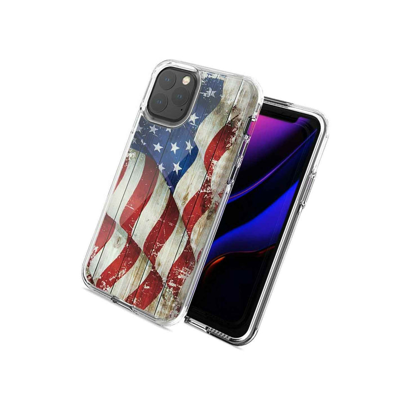 For Apple Iphone 12 Pro 12 Vintage American Flag Design Double Layer Phone Case