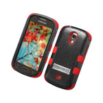 For Samsung Galaxy Light T399 Hard Soft Rubber Hybrid Skin Case Red Black Armor