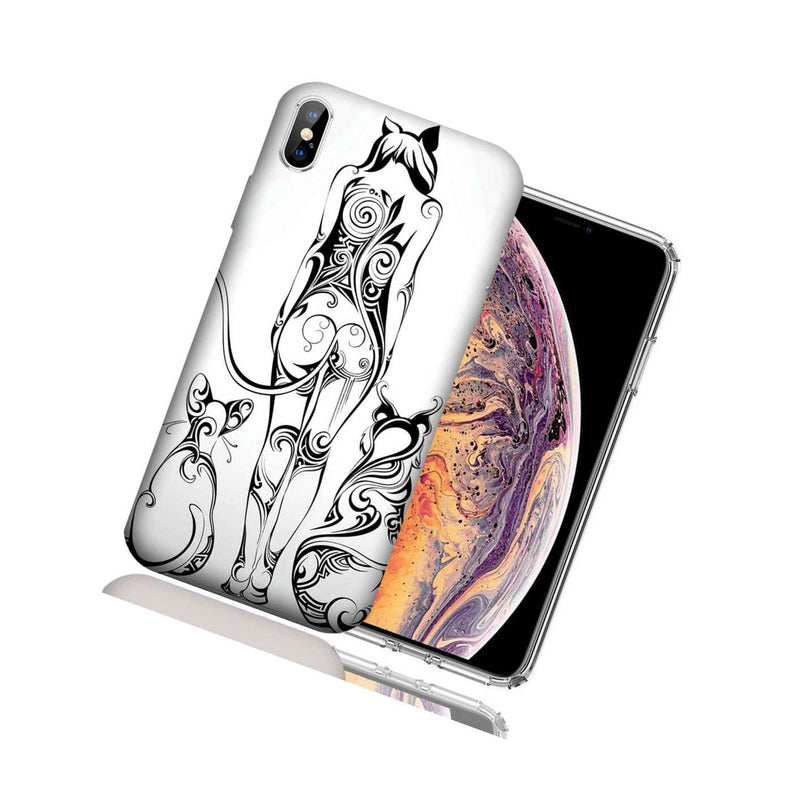 Mundaze Apple Iphone Xs X Design Case Abstract Tattoo And Cats Cover