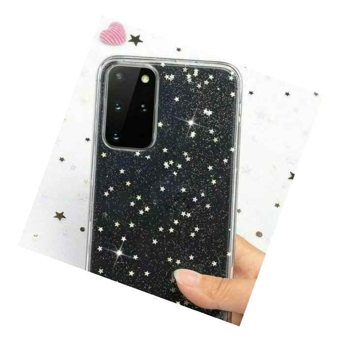 For Samsung Galaxy A72 5G 4G Transparent Clear Tpu Rubber Case Glitter Stars