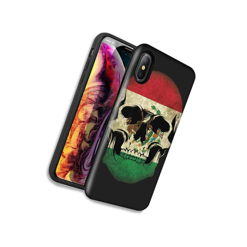 Mexico Flag Skull Double Layer Hybrid Case Cover For Apple Iphone Xr
