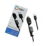 New Key 2 In 1 Micro Usb Data Cable With Wire Connector Adapter 1M