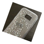 For Samsung Galaxy S7 Edge Hard Rubber Gummy Case Cover Clear Glitter Stars