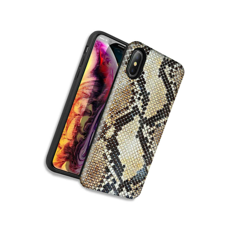 Snake Skin Cat Double Layer Hybrid Case Cover For Apple Iphone Xs Max