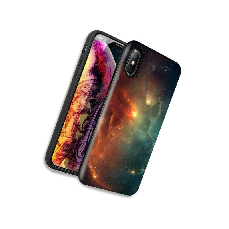 Nebula Double Layer Hybrid Case Cover For Apple Iphone Xs X