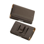 For Motorola Moto E7 Power Brown Pu Leather Pouch Belt Clip Holster Case Cover