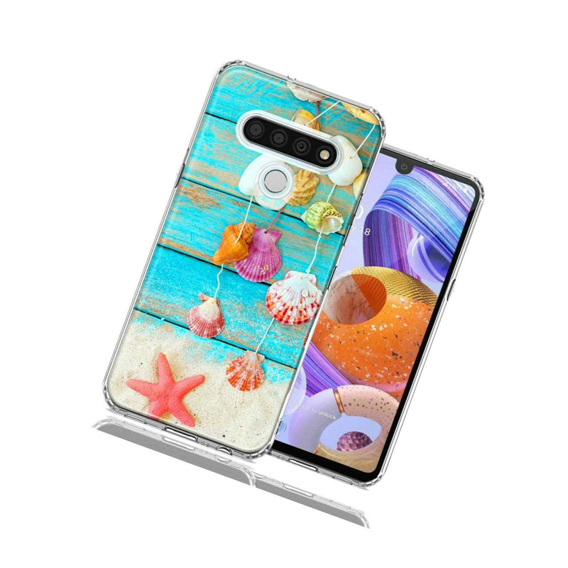 For Lg K51 Seashell Wind Chimes Design Double Layer Phone Case Cover