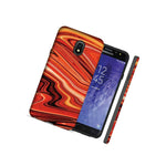 Abstract Orange Paint Double Layer Hybrid Case For Samsung J7 Refine J Star