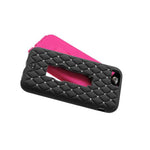 For Iphone 6 6S Hard Soft Rubber Hybrid Heavy Duty Case Pink Diamond Bling