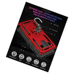 For Lg Stylo 6 Hard Hybrid Magnetic Ring Kickstand Armor Red Black Case Cover