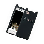 For Iphone 7 Iphone 8 Soft Rubber Silicone Case Cover Black Cat Whiskers Ear