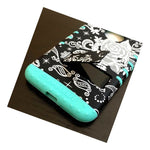 Iphone 7 8 Plus Hybrid Hard Soft Rubber Armor Case Mint Blue Black Flowers