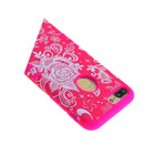 Iphone 7 8 Plus Hybrid Hard Soft Rubber Armor Case Cover Pink Lace Rose