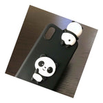 Iphone X Xs 10S Soft Silicone Rubber Skin Case Cover 3D Black White Panda