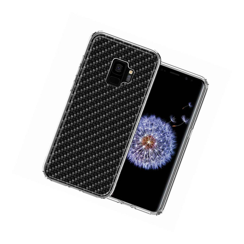 For Samsung Galaxy S9 Carbon Fiber Look Double Layer Phone Case Cover
