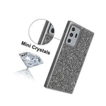 For Samsung Galaxy Note 20 Ultra Hard Hybrid Case Black Crystal Diamond Studs