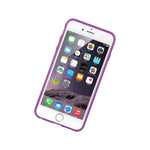 For Iphone 6 6S Plus Hard Rubber Gummy Gel Case Skin Cover Purple Clear