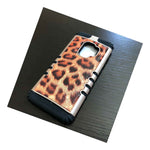 For Samsung Galaxy S9 Hard Hybrid Armor Case Cover Gold Brown Leopard Cheetah