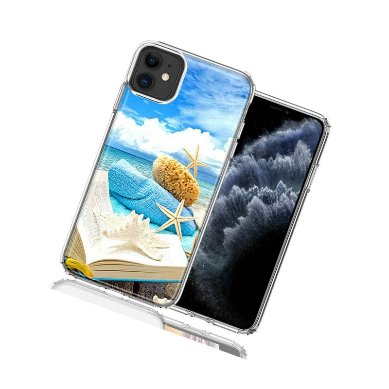 For Apple Iphone 12 Mini Beach Reading Design Double Layer Phone Case Cover