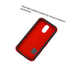 For Motorola Moto G4 G4 Plus Hard Soft Rubber Hybrid Case Red Black Armor