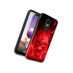 Red Flaming Skull Double Layer Case For Lg Tribute Empire K8 K8 Plus 2018