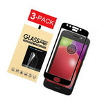 3 Pack Full Cover Tempered Glass Screen Protector For Motorola Moto E4