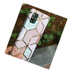 For Samsung Galaxy A71 5G Hard Tpu Rubber Case Cover Pink Geometric Marble