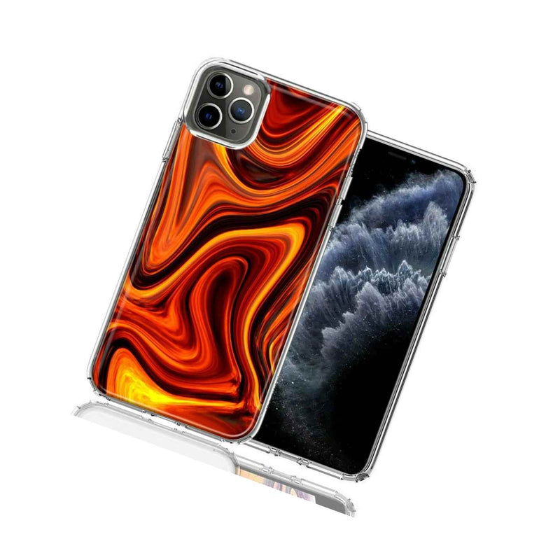 For Apple Iphone 12 Pro Max Fire Abstract Design Double Layer Phone Case Cover