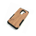 For Alcatel A30 Plus Walters Hybrid Armor Impact Skin Case Cover Brown Wood