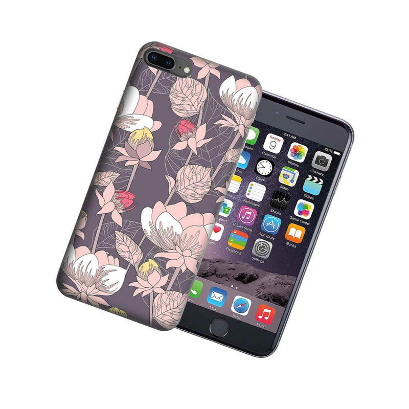 For Apple Iphone 7 Plus 8 Plus Vintage Peony Flowers Design Gel Case Cover