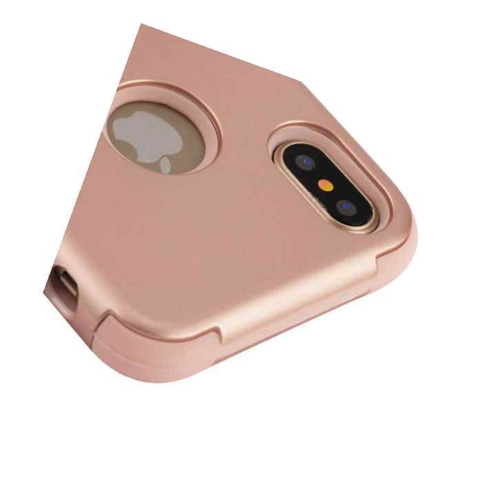 Iphone X Xs Hard Soft Rubber Hybrid High Impact Armor Case Cover Rose Gold