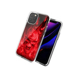 For Apple Iphone 12 Pro Max Red Flaming Skull Design Double Layer Phone Case