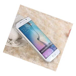 For Samsung Galaxy S6 Edge Dark Blue Liquid Glitter Butterfly Flower Skin Case