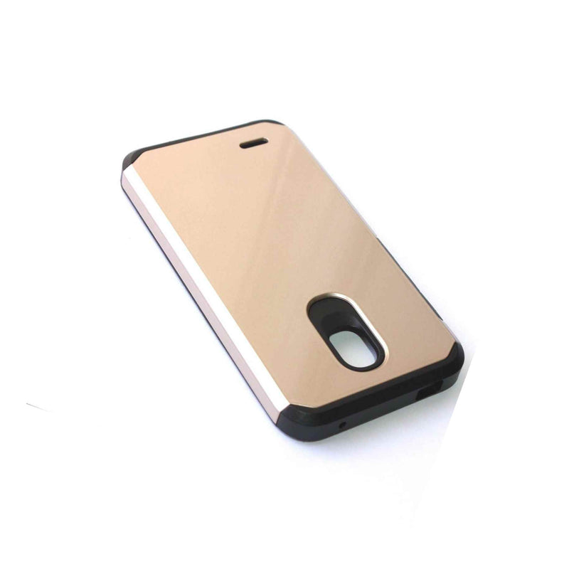 Alcatel One Touch Conquest 7046T Hard Tpu Gummy Rubber Hybrid Case Cover Gold