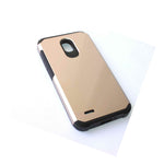 Alcatel One Touch Conquest 7046T Hard Tpu Gummy Rubber Hybrid Case Cover Gold