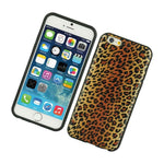 For Iphone 6 6S Hard Tpu Rubber Gummy Skin Case Brown Black Leopard Cheetah
