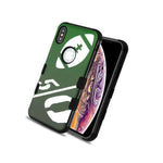 For Iphone Xs Max 6 5 Hybrid Hard Impact Armor Skin Case Cover Green Football