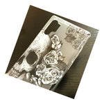 For Samsung Galaxy A32 5G Clear Tpu Rubber Case Cover Black Skull Rose Flower