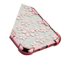 For Iphone X Xs 10S Hard Tpu Rubber Gummy Case Rose Gold Hibiscus Flowers
