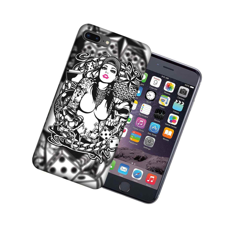 Mundaze Apple Iphone 7 8 Plus Design Case Tattoo Skull Girl Cover
