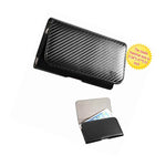 For Samsung Galaxy J7 Carbon Fiber Belt Clip Horizontal Pouch Holster Case