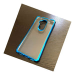 For Alcatel 7 Folio 6062 Hard Tpu Rubber Phone Case Transparent Clear Blue